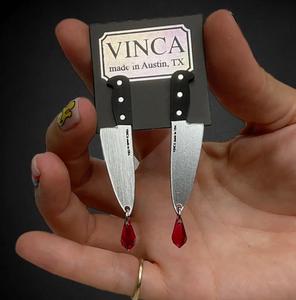 Vinca Earrings - Bloody Hell Knife Studs