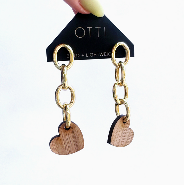 OTTI Heart Chain Earrings