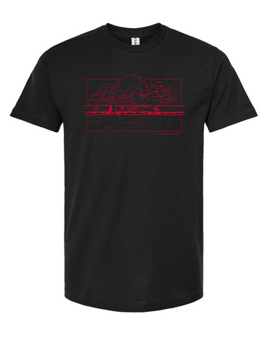 PRE-ORDER Bitterroot Records T-shirt: Black w/Red