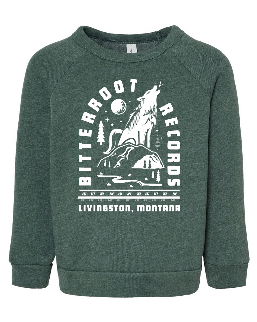 PRE-ORDER: Bitterroot Records Wolf Sweatshirt - KIDS SIZE
