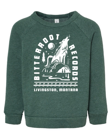 PRE-ORDER: Bitterroot Records Wolf Sweatshirt - KIDS SIZE