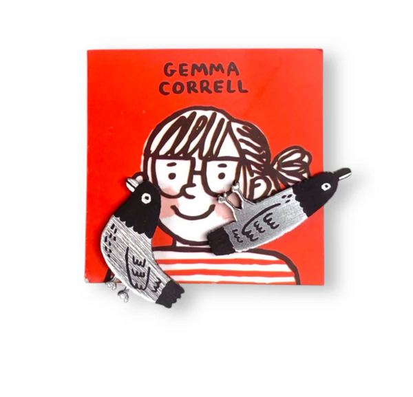 Vinca Earrings - Gemma Correll Pigeons