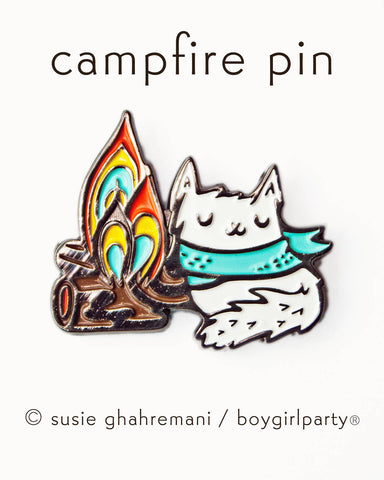 Enamel Pin: Campfire Cat
