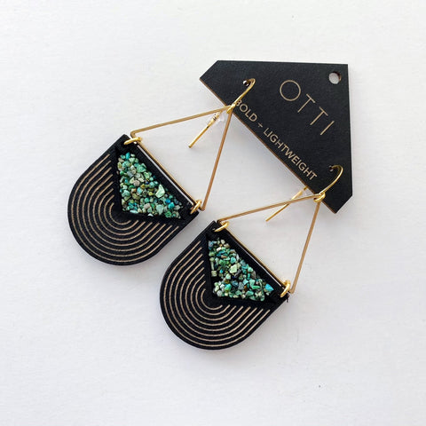 OTTI Turquoise Triangle Earrings