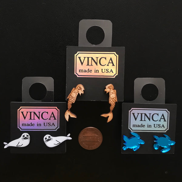 Vinca Earrings - Mermaids