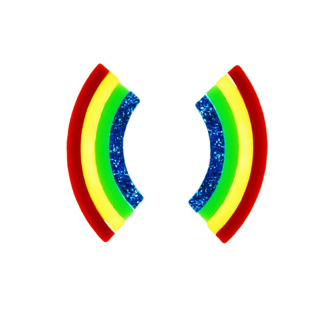 Vinca Earrings - Rainbows (Bitty 'Bows)