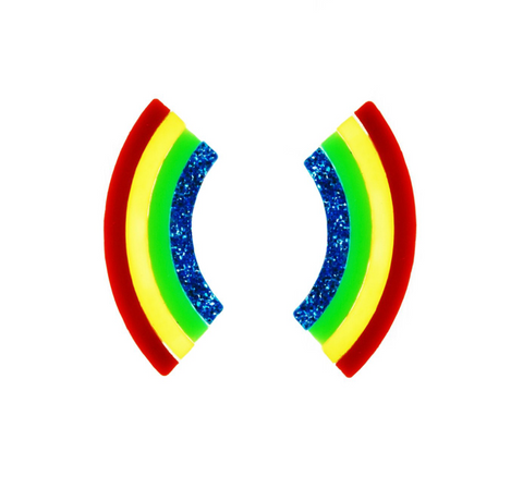 Vinca Earrings - Rainbows (Bitty 'Bows)