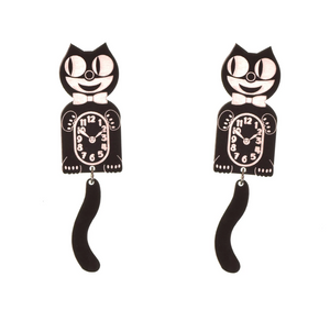 Vinca Earrings - Cat Clock