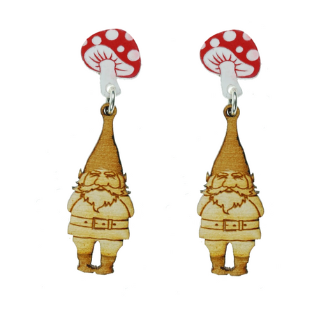 Vinca Earrings - Gnomes & Mushrooms