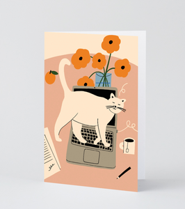 Greeting Card: Cat (Stop Working)