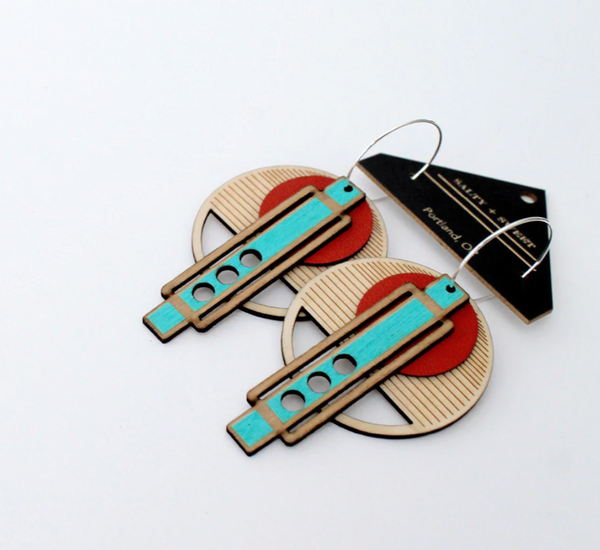 OTTI Architectural Wright Earrings (Red)