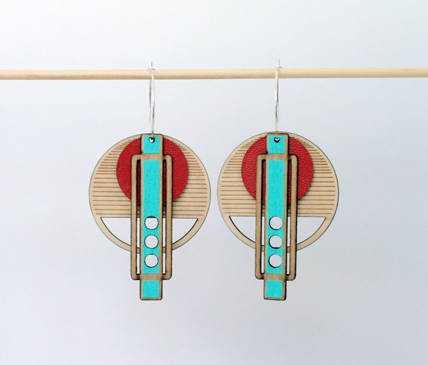 OTTI Architectural Wright Earrings (Red)