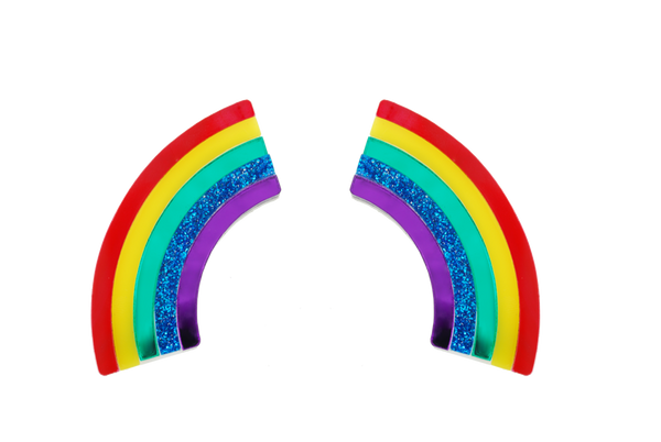 Vinca Earrings - Rainbows (XL)