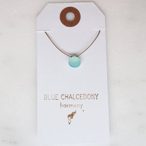 Britta Ambauen Teardrop Necklace - Blue Chalcedony (harmony)