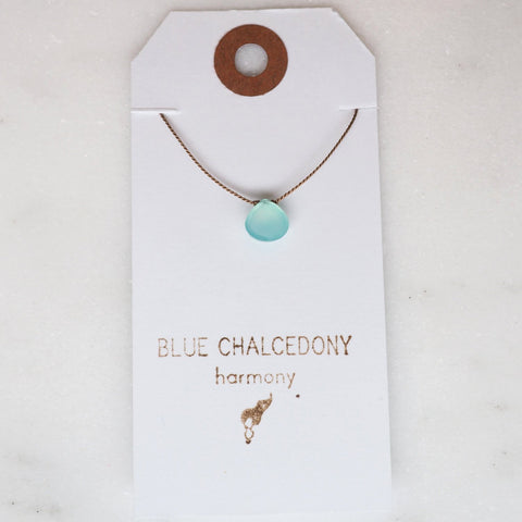 Britta Ambauen Teardrop Necklace - Blue Chalcedony (harmony)