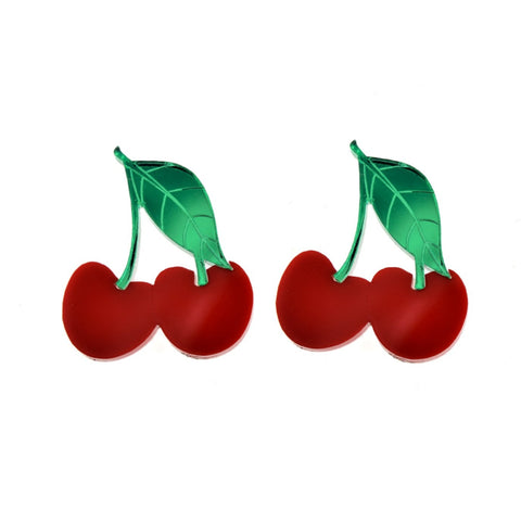 Vinca Earrings - Cherries (XL)