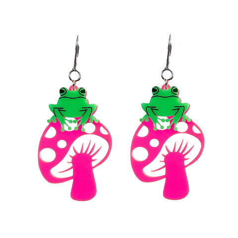 Vinca Earrings - Toads + Shrooms