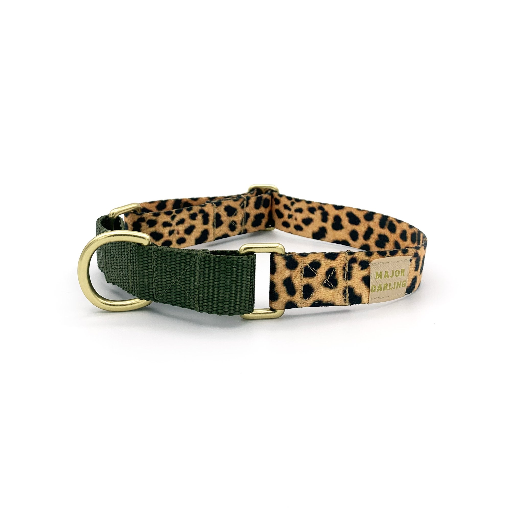 Martingale Collar - Leopard + Olive (LG)