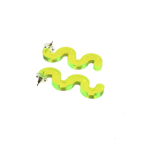 Vinca Earrings - Squiggle GREEN