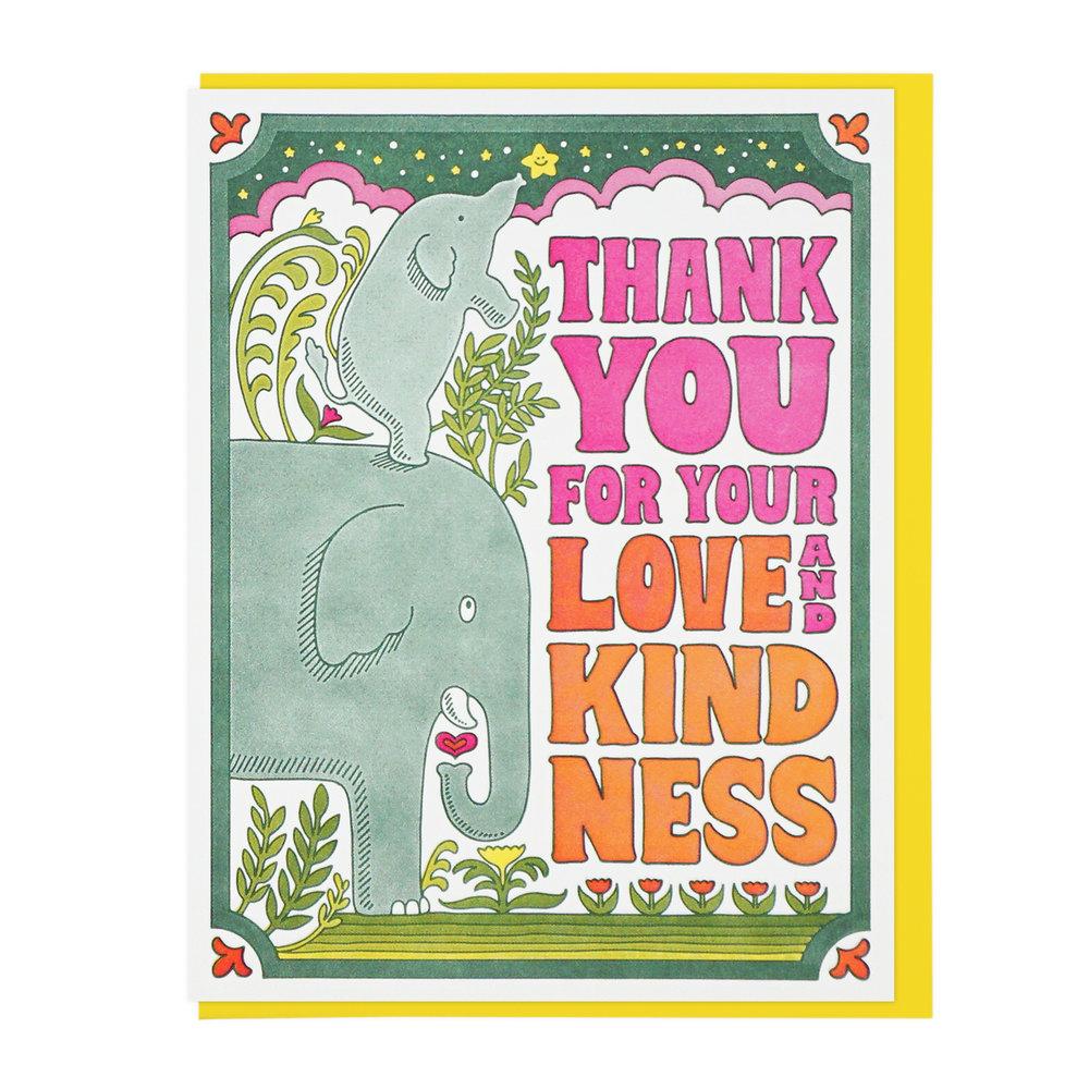 Thank You Card: Love & Kindness Elephants