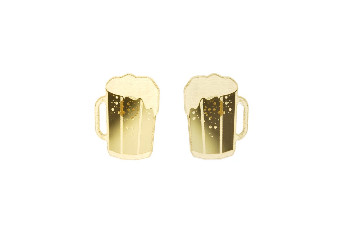 Vinca Earrings - Beer Mugs